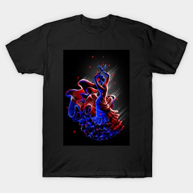 Fire Rose T-Shirt by amadeuxway